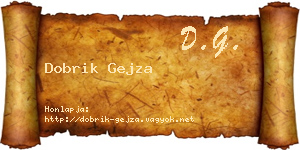 Dobrik Gejza névjegykártya